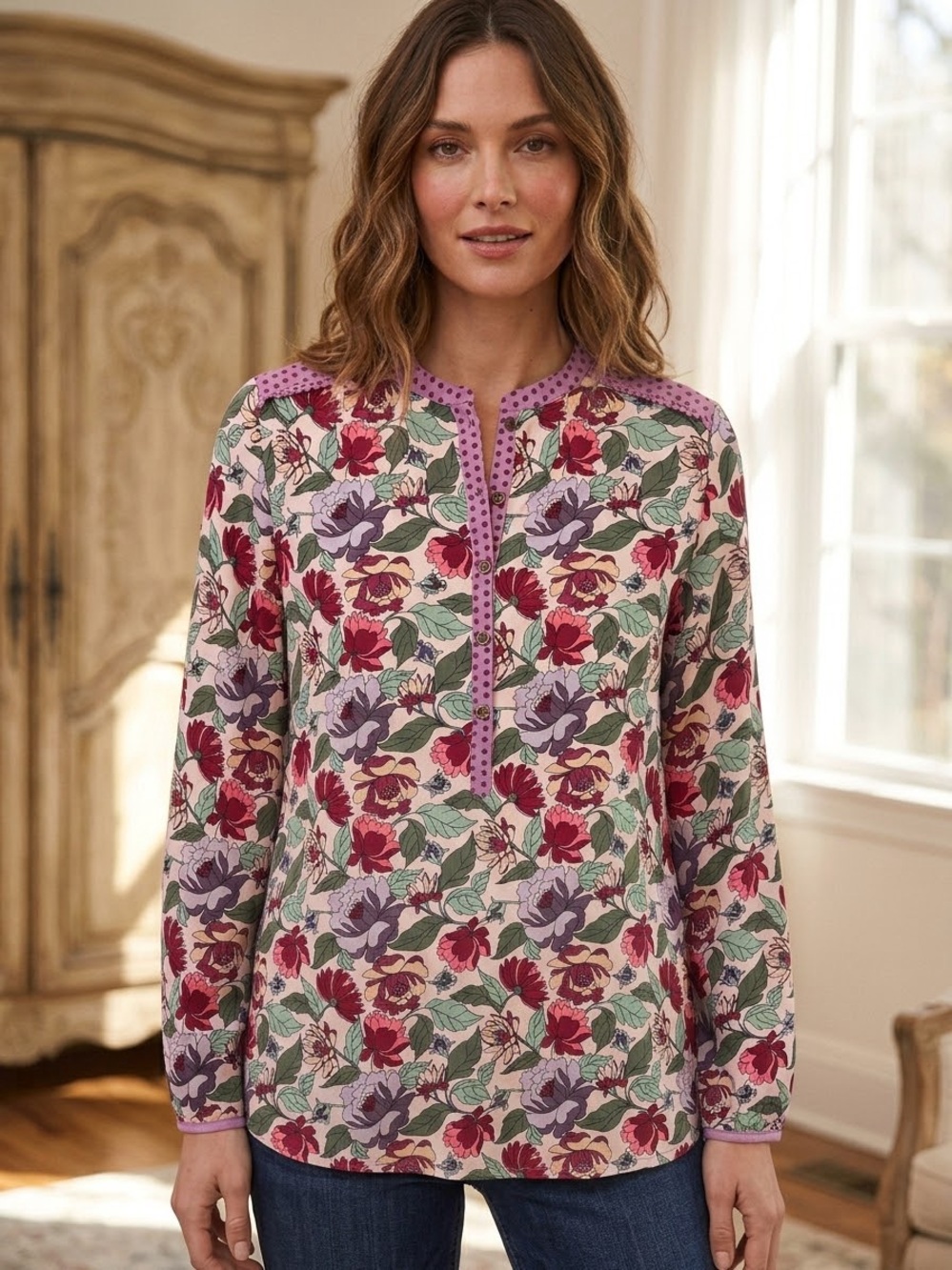 Matilda Jane PTP 19” MSRP $58 Henley Peasant Top